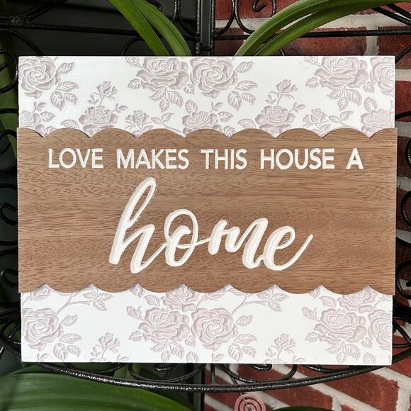 NWT Ashland "Love Makes This House A Home" Wall Decor Sign - Picture 1 of 15